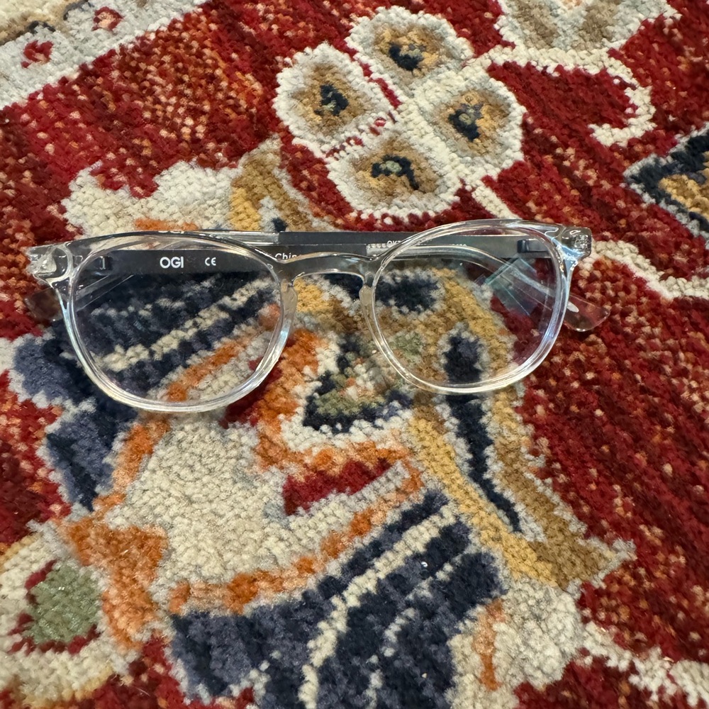 OGI Eyeglasses Prescription Gray & Clear Frames Unisex
